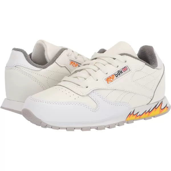 imageReebok UnisexChild Classic Leather SneakerChalkFtwr WhiteTin Grey