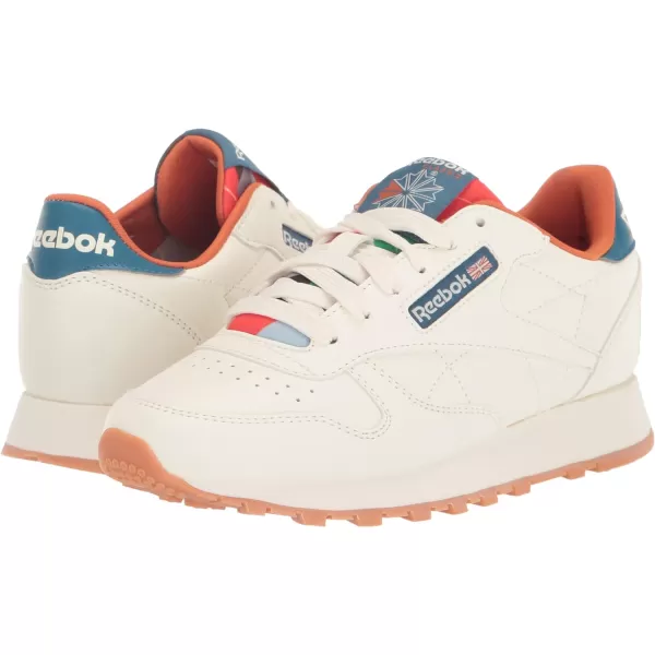 imageReebok UnisexChild Classic Leather SneakerChalkSteely Blue