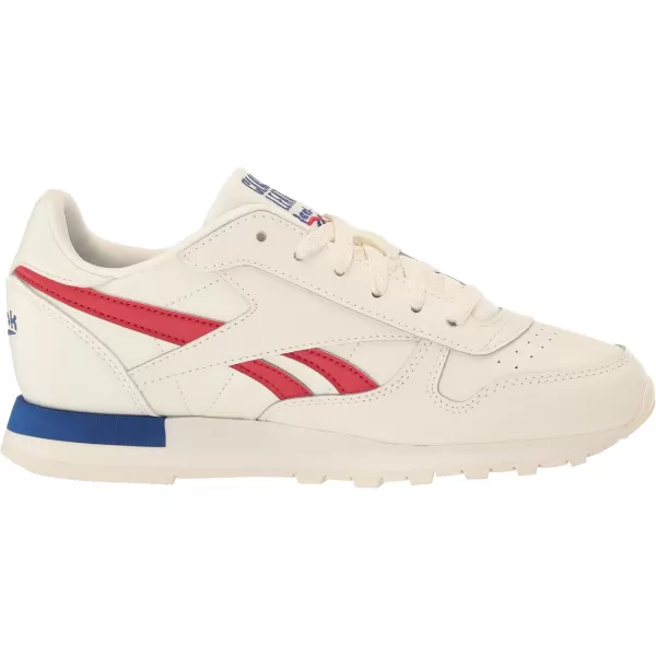 imageReebok UnisexChild Classic Leather SneakerChalkVector RedVector Blue