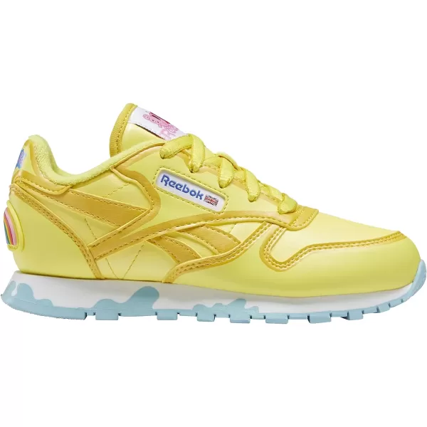 imageReebok UnisexChild Classic Leather SneakerPower YellowForage GreenBrave Blue