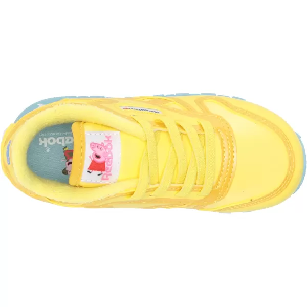 imageReebok UnisexChild Classic Leather SneakerPower YellowForage GreenBrave Blue