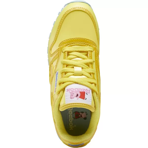 imageReebok UnisexChild Classic Leather SneakerPower YellowForage GreenBrave Blue