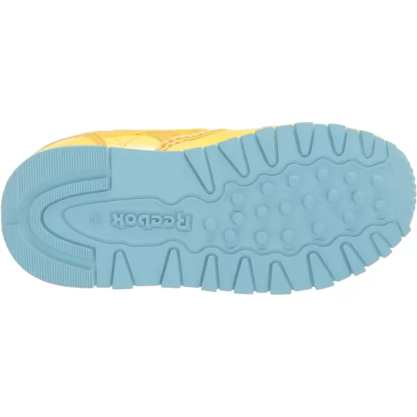 imageReebok UnisexChild Classic Leather SneakerPower YellowForage GreenBrave Blue