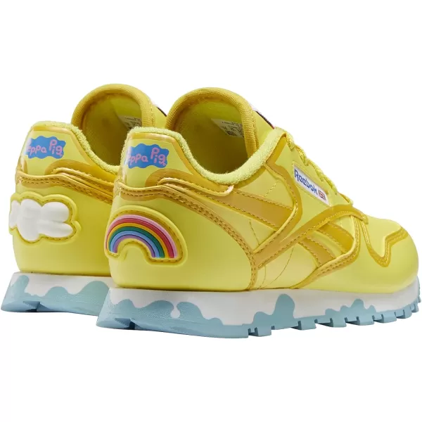 imageReebok UnisexChild Classic Leather SneakerPower YellowForage GreenBrave Blue