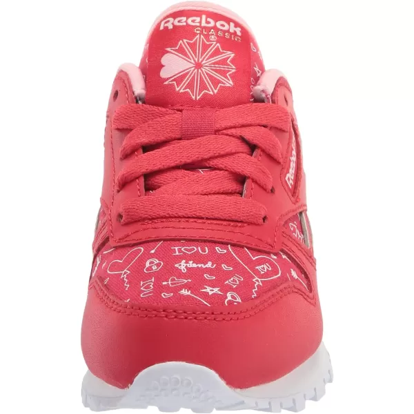 imageReebok UnisexChild Classic Leather SneakerVector RedPink GlowWhite