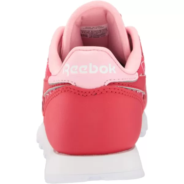 imageReebok UnisexChild Classic Leather SneakerVector RedPink GlowWhite