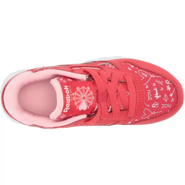 imageReebok UnisexChild Classic Leather SneakerVector RedPink GlowWhite