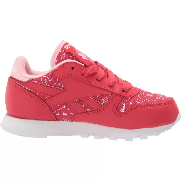 imageReebok UnisexChild Classic Leather SneakerVector RedPink GlowWhite