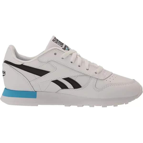 imageReebok UnisexChild Classic Leather SneakerWhiteBlackRadiant Aqua