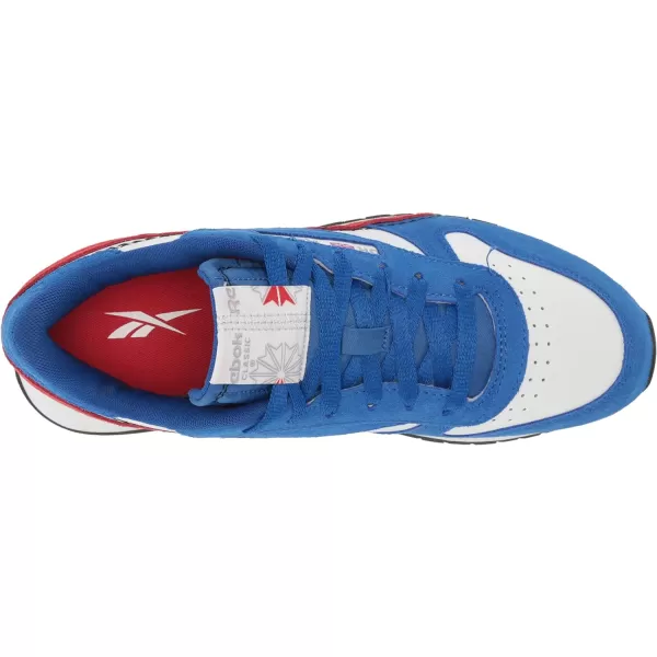 imageReebok UnisexChild Classic Leather SneakerWhiteVector BlueVector Red