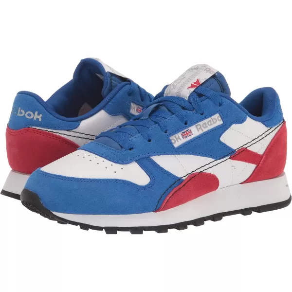 imageReebok UnisexChild Classic Leather SneakerWhiteVector BlueVector Red