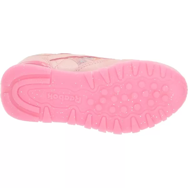 imageReebok UnisexChild Classic Leather Step N Flash SneakerPink GlowLucid LilacWhite