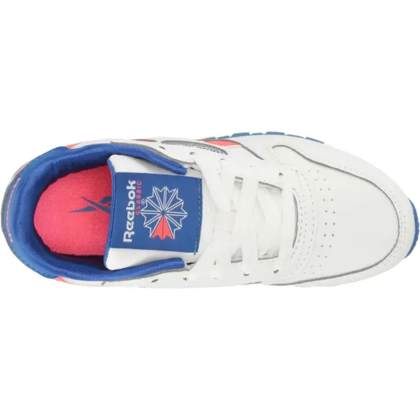 imageReebok UnisexChild Classic Leather Step N Flash SneakerWhiteCobaltNeon Cherry