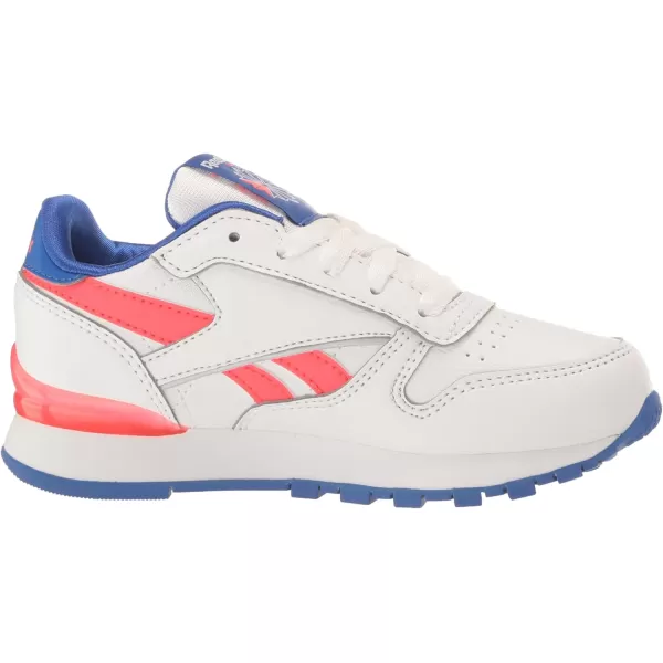 imageReebok UnisexChild Classic Leather Step N Flash SneakerWhiteCobaltNeon Cherry