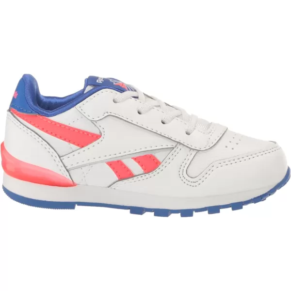 imageReebok UnisexChild Classic Leather Step N Flash SneakerWhiteElectric CobaltNeon Cherry