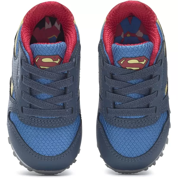 imageReebok UnisexChild Classic Leather X Dc Comics SneakerDc ComicsUpbeat BlueRedtastic