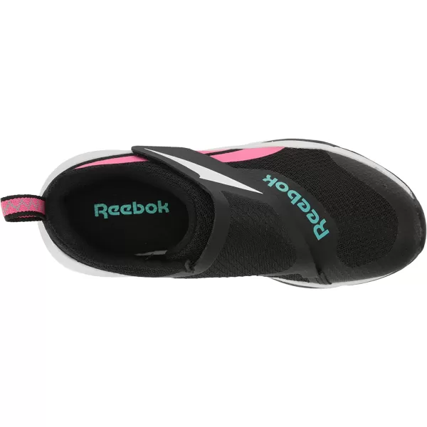 imageReebok UnisexChild Equal Fit Adaptive Running ShoeBlackAtomic PinkWhite