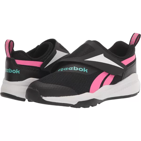 imageReebok UnisexChild Equal Fit Adaptive Running ShoeBlackAtomic PinkWhite