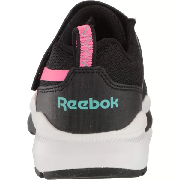 imageReebok UnisexChild Equal Fit Adaptive Running ShoeBlackAtomic PinkWhite