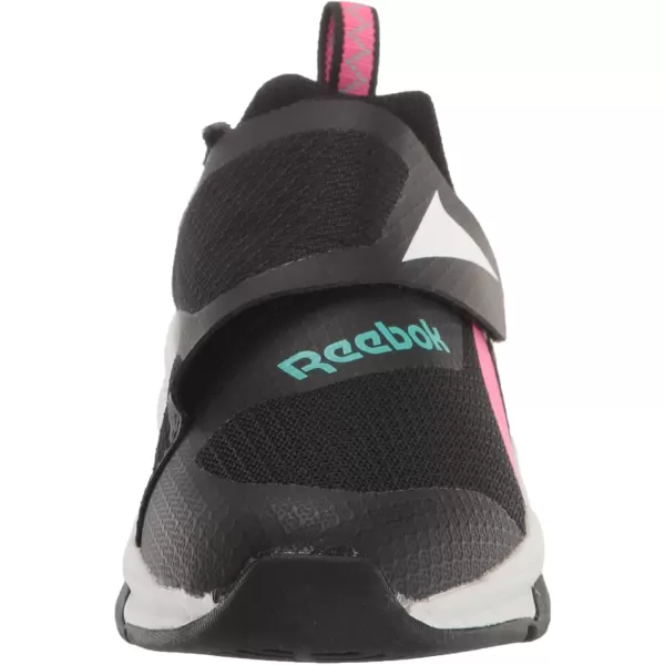 imageReebok UnisexChild Equal Fit Adaptive Running ShoeBlackAtomic PinkWhite