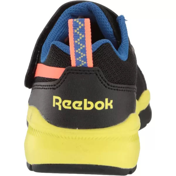 imageReebok UnisexChild Equal Fit Adaptive Running ShoeBlackVector BlueSolar Acid Yellow