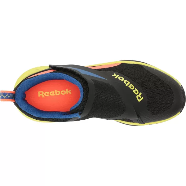 imageReebok UnisexChild Equal Fit Adaptive Running ShoeBlackVector BlueSolar Acid Yellow