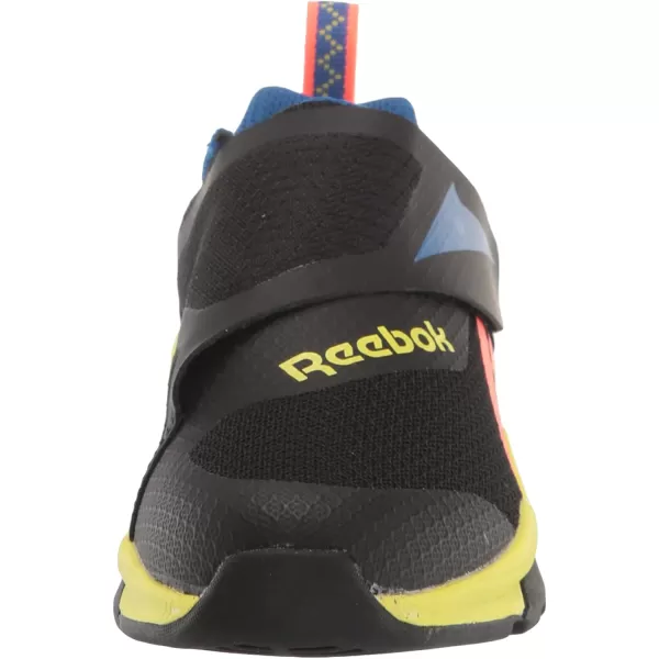 imageReebok UnisexChild Equal Fit Adaptive Running ShoeBlackVector BlueSolar Acid Yellow