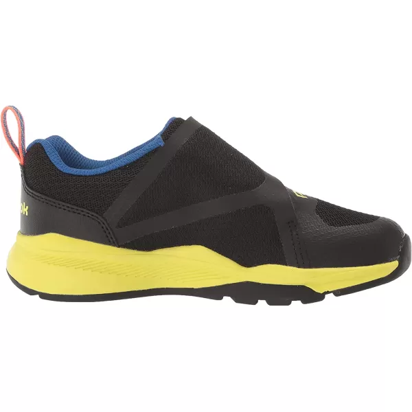 imageReebok UnisexChild Equal Fit Adaptive Running ShoeBlackVector BlueSolar Acid Yellow