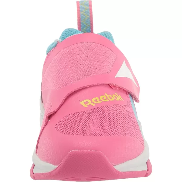 imageReebok UnisexChild Equal Fit Adaptive Running ShoeTrue PinkDigital BlueSolar Acid Yellow