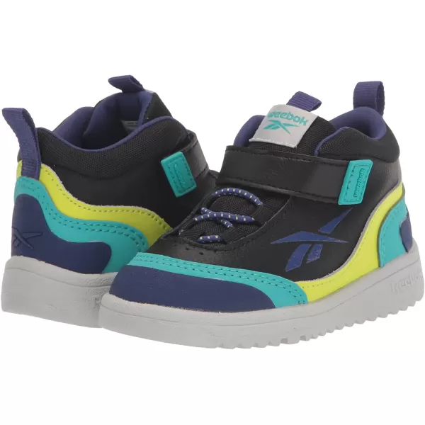 imageReebok UnisexChild FS Hi SneakerBlackClassic TealAcid Yellow