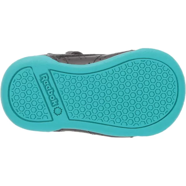 imageReebok UnisexChild Freestyle Hi SneakerBlackSolid TealTrue Grey