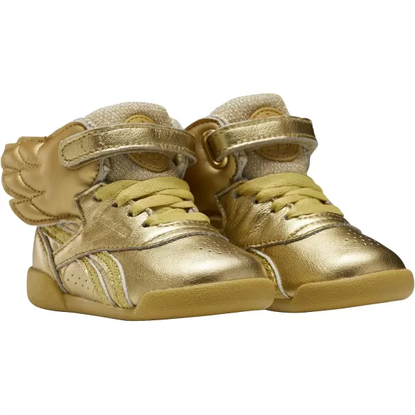imageReebok UnisexChild Freestyle Hi SneakerGold MetallicExcellent Red