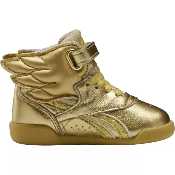 imageReebok UnisexChild Freestyle Hi SneakerGold MetallicExcellent Red