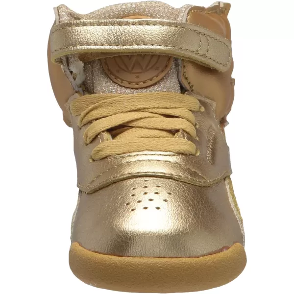 imageReebok UnisexChild Freestyle Hi SneakerGold MetallicExcellent Red