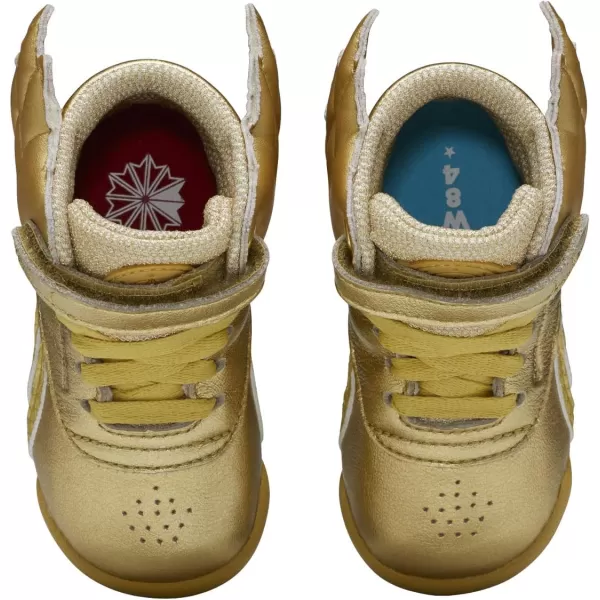imageReebok UnisexChild Freestyle Hi SneakerGold MetallicExcellent Red
