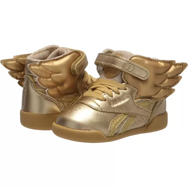 imageReebok UnisexChild Freestyle Hi SneakerGold MetallicExcellent Red