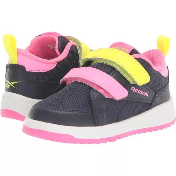 imageReebok UnisexChild Weebok Low SneakerVector NavyAtomic PinkSolar Acid Yellow