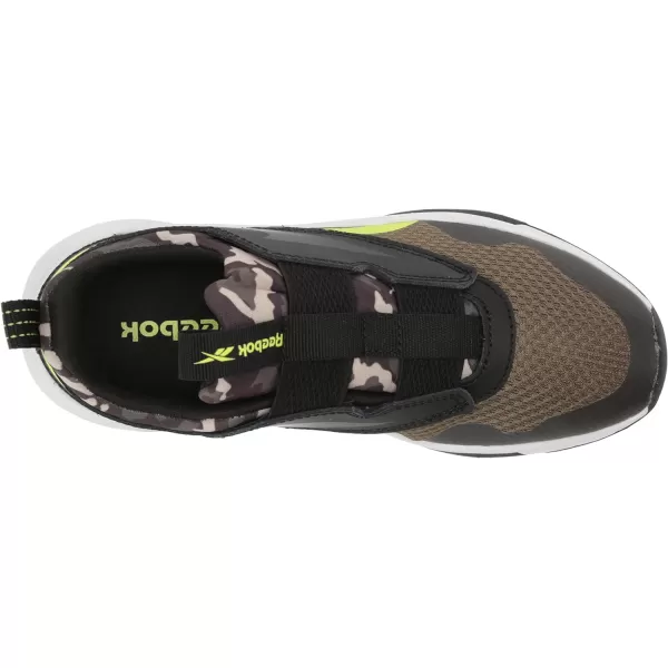 imageReebok UnisexChild Xt Sprinter Slip on Running ShoeArmy GreenBlackAcid Yellow