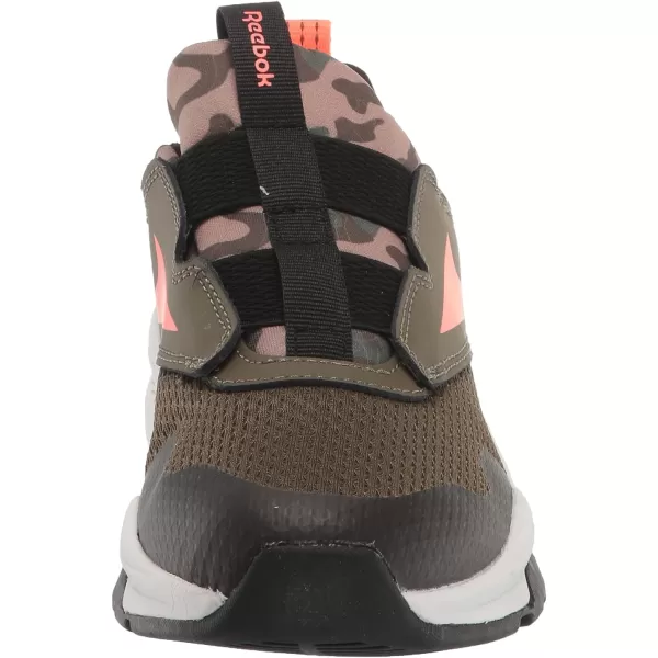 imageReebok UnisexChild Xt Sprinter Slip on Running ShoeArmy GreenBlackOrange Flare
