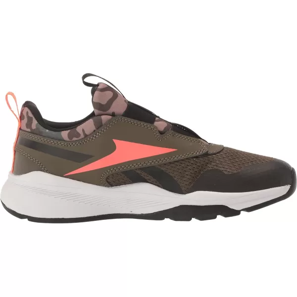 imageReebok UnisexChild Xt Sprinter Slip on Running ShoeArmy GreenBlackOrange Flare