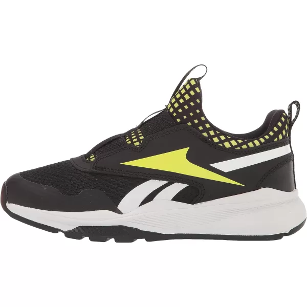 imageReebok UnisexChild Xt Sprinter Slip on Running ShoeBlackSolar Acid YellowWhite