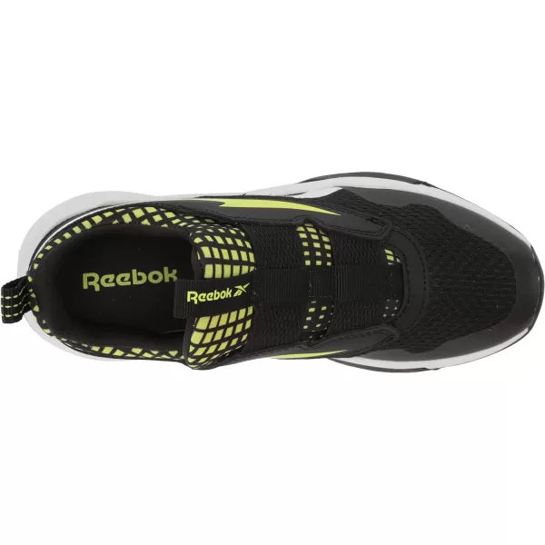 imageReebok UnisexChild Xt Sprinter Slip on Running ShoeBlackSolar Acid YellowWhite