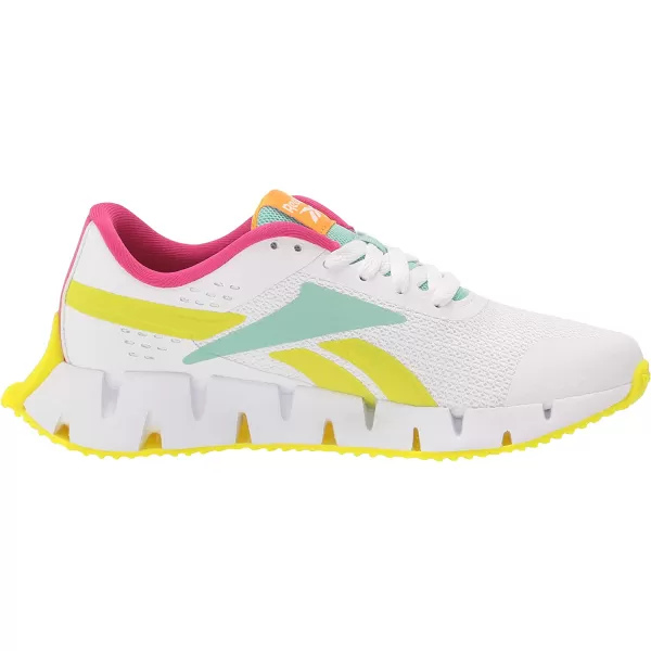 imageReebok UnisexChild Zig Dynamica 20 Sneaker in WhiteAcid YellowSemi Pixel Mint