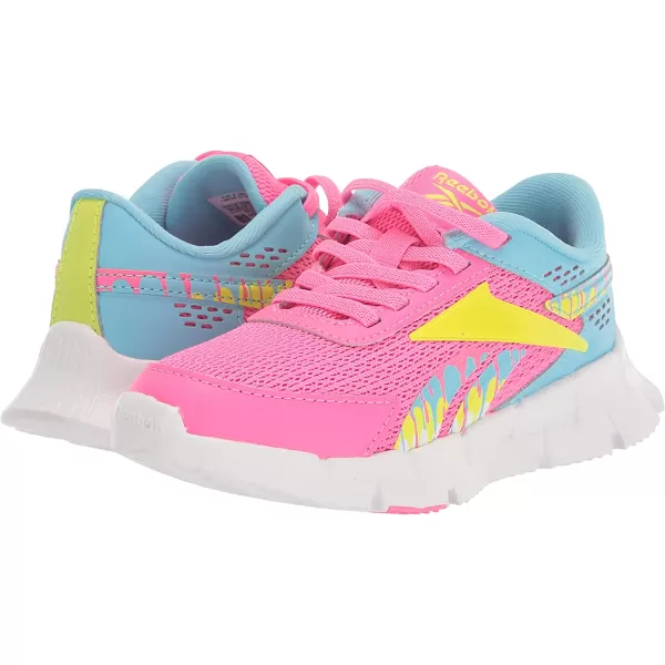 imageReebok UnisexChild Zig Dynamica 20 SneakerAtomic PinkDigital BlueAcid Yellow