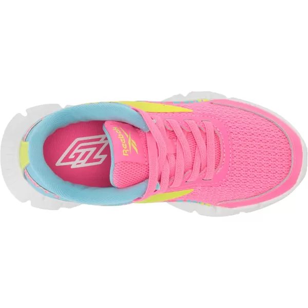 imageReebok UnisexChild Zig Dynamica 20 SneakerAtomic PinkDigital BlueAcid Yellow