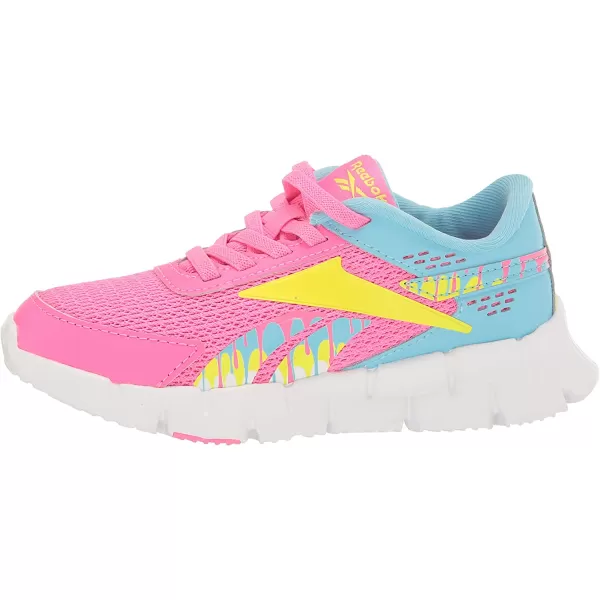imageReebok UnisexChild Zig Dynamica 20 SneakerAtomic PinkDigital BlueAcid Yellow