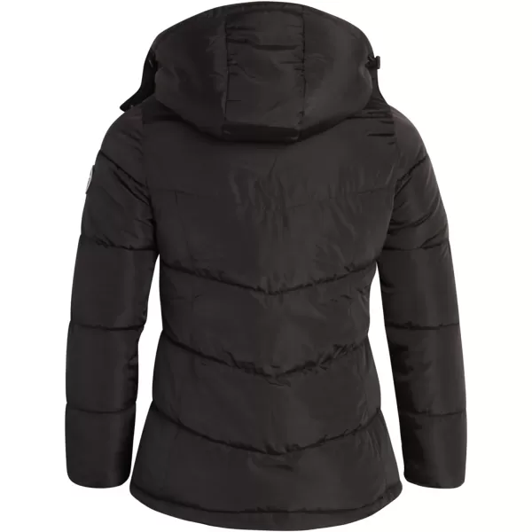 imageReebok Women Winter Jacket  Heavyweight Quilted Puffer Parka Coat Sherpa Lined Hood  Windbreaker Ski Jacket for Women SXLBlack