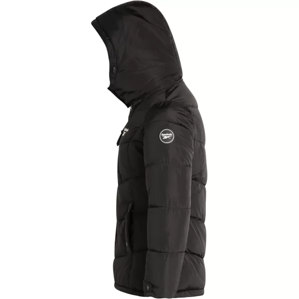 imageReebok Women Winter Jacket  Heavyweight Quilted Puffer Parka Coat Sherpa Lined Hood  Windbreaker Ski Jacket for Women SXLBlack