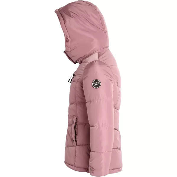imageReebok Women Winter Jacket  Heavyweight Quilted Puffer Parka Coat Sherpa Lined Hood  Windbreaker Ski Jacket for Women SXLDark Dusty Rose