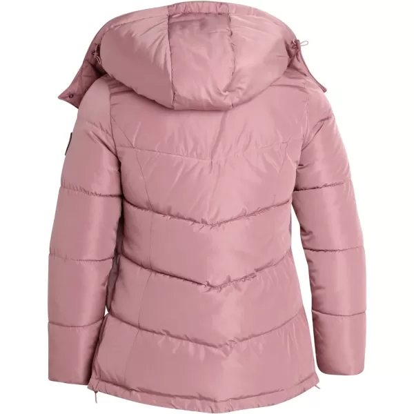 imageReebok Women Winter Jacket  Heavyweight Quilted Puffer Parka Coat Sherpa Lined Hood  Windbreaker Ski Jacket for Women SXLDark Dusty Rose